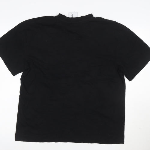 Collusion Women's Black XS Relaxed Fit Short Sleeve Cotton T-Shirt