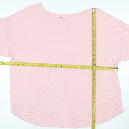 DKNY Women’s Pink Relaxed Fit Jersey T-Shirt XL