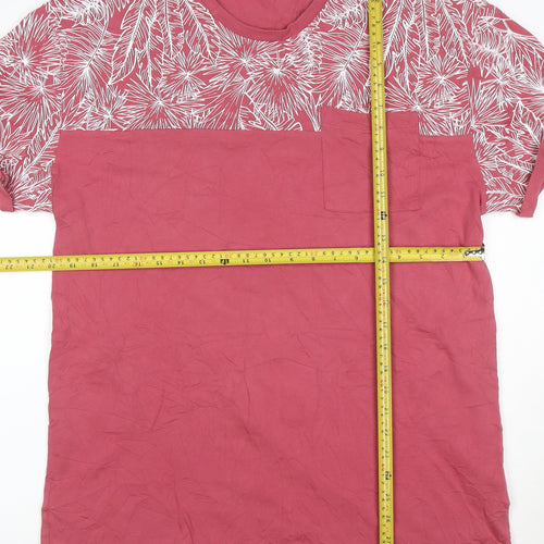 Next Men’s Red Tropical Print Cotton Crew Neck T-Shirt XL