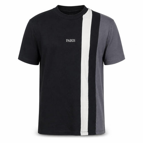 River Island Mens Black Colourblock Paris T-Shirt Size S