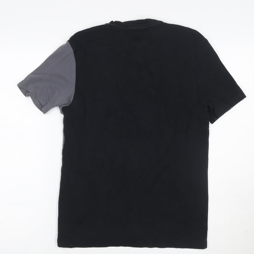 River Island Mens Black Colourblock Paris T-Shirt Size S