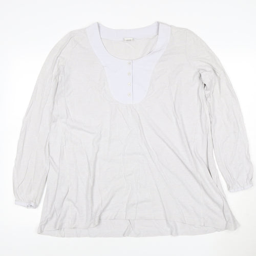 Poetry Womens Ivory Long Sleeve Button Tunic Blouse Size 10