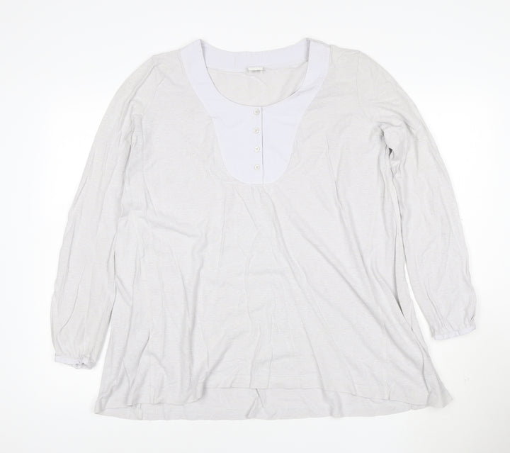 Poetry Womens Ivory Long Sleeve Button Tunic Blouse Size 10