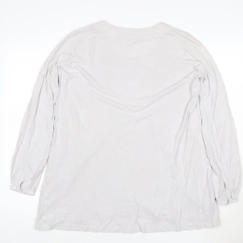 Poetry Womens Ivory Long Sleeve Button Tunic Blouse Size 10