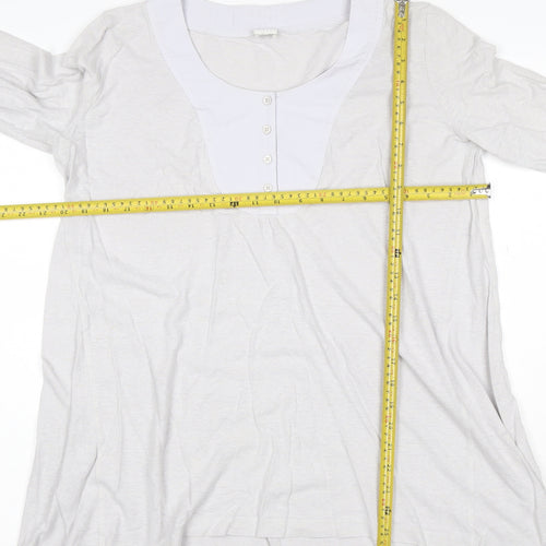 Poetry Womens Ivory Long Sleeve Button Tunic Blouse Size 10