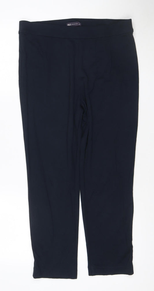 Marks and Spencer Womens Black Size 14 Jersey Leggings Short Length