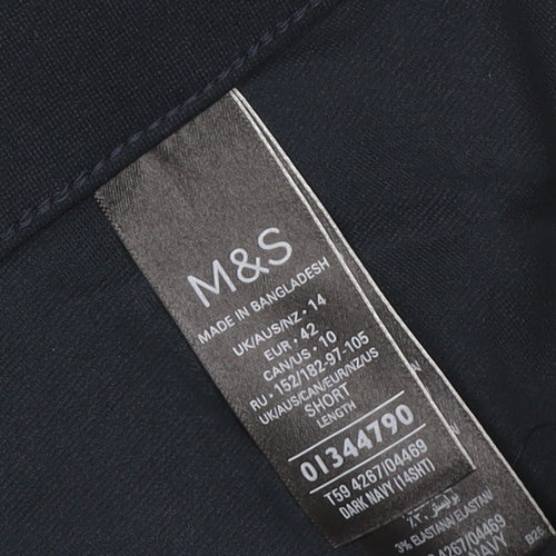 Marks and Spencer Womens Black Size 14 Jersey Leggings Short Length