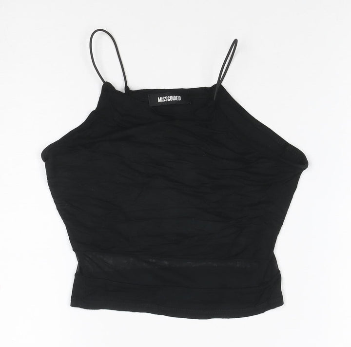Missguided Women's Black Halter Camisole Crop Top Size 6