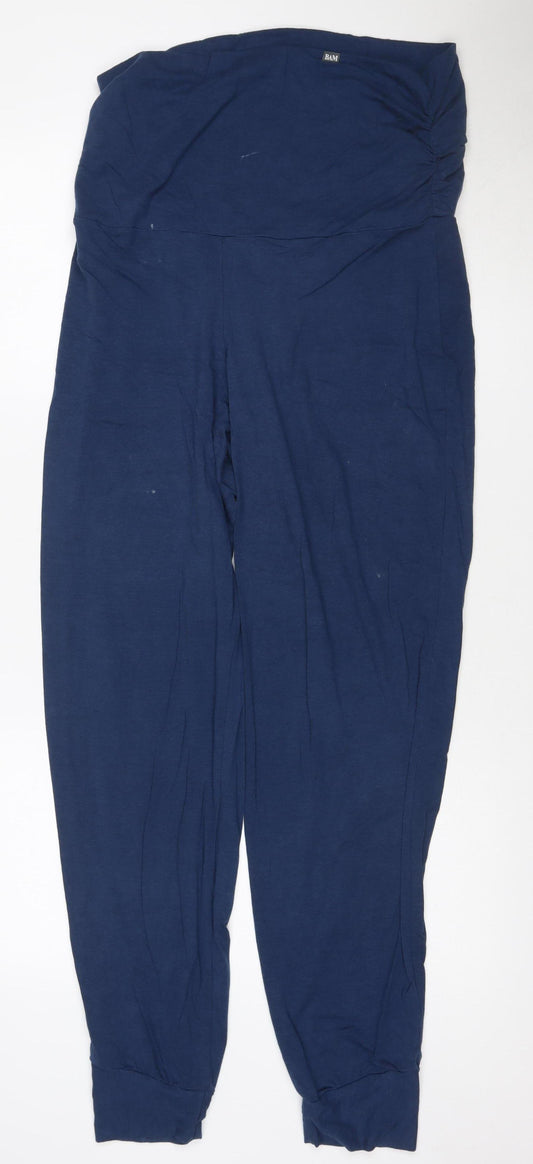 BAM Womens Blue Bamboo Jogger Trousers Size 14