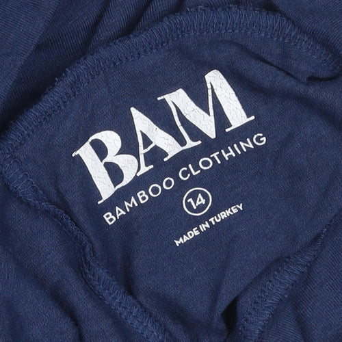 BAM Womens Blue Bamboo Jogger Trousers Size 14