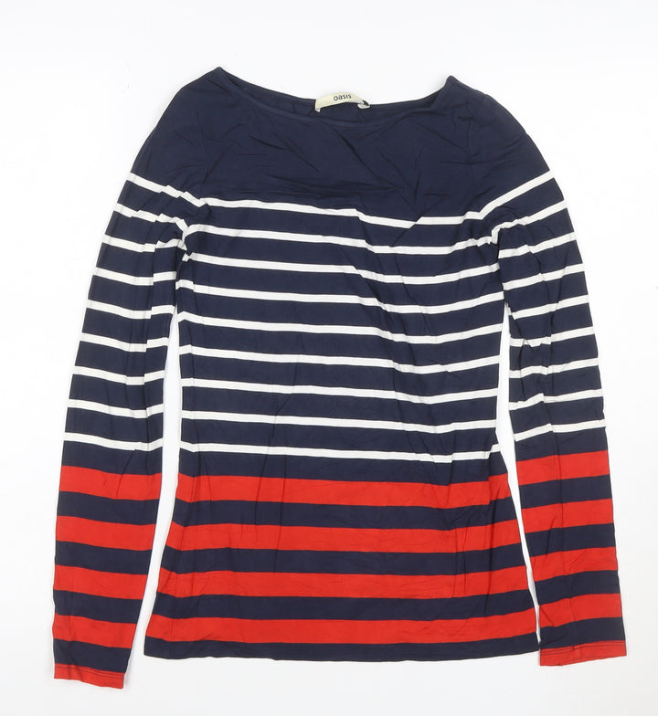 Oasis Women’s Multicoloured Striped Long Sleeve Jersey Top S