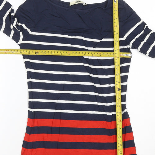 Oasis Women’s Multicoloured Striped Long Sleeve Jersey Top S