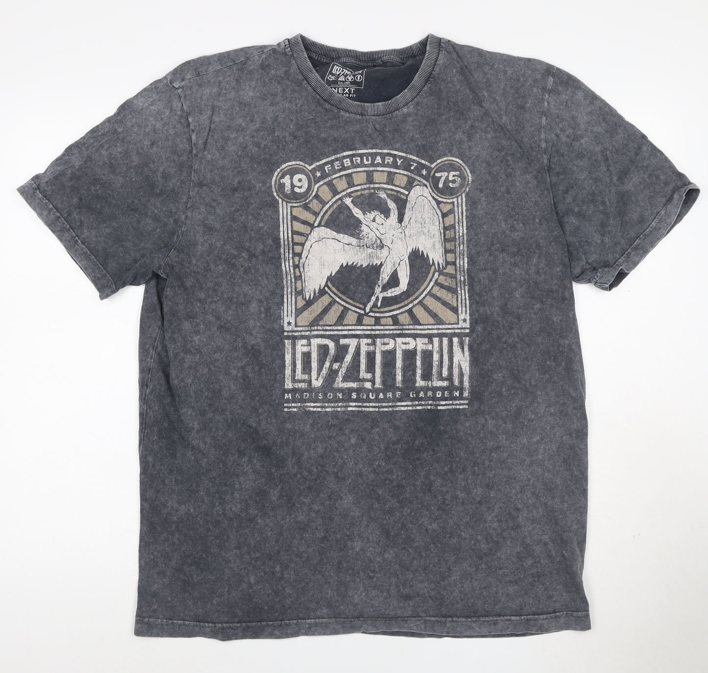 Next Men’s Black Led Zeppelin Band T-Shirt XL Regular Fit