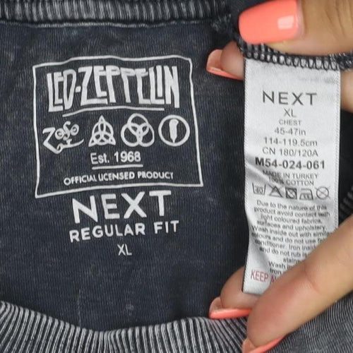 Next Men’s Black Led Zeppelin Band T-Shirt XL Regular Fit