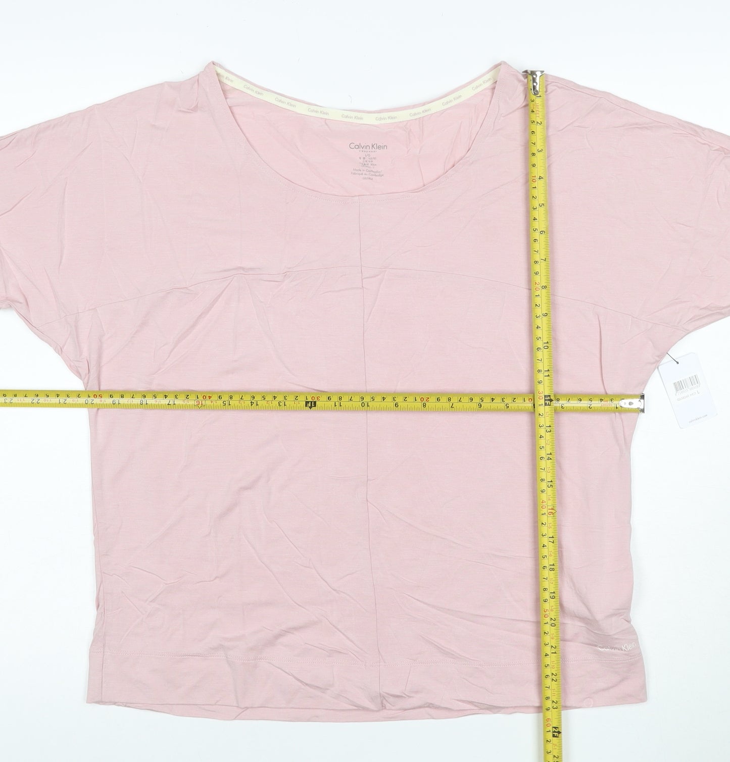 Calvin Klein Women Pink Relaxed 3/4 Sleeve Modal T-Shirt L