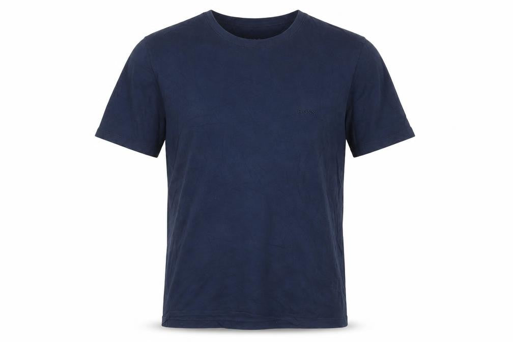 HUGO BOSS Men's Navy Blue Cotton Crew Neck Short Sleeve T-Shirt M