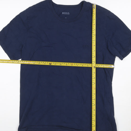 HUGO BOSS Men's Navy Blue Cotton Crew Neck Short Sleeve T-Shirt M