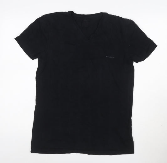 Diesel Men’s Black V-Neck Slim Fit Short Sleeve T-Shirt Size S