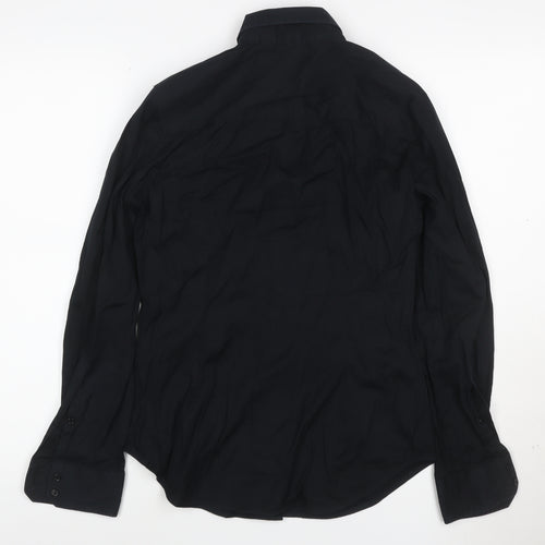 Zara Basic Women's Black Long Sleeve Button-Up Shirt M