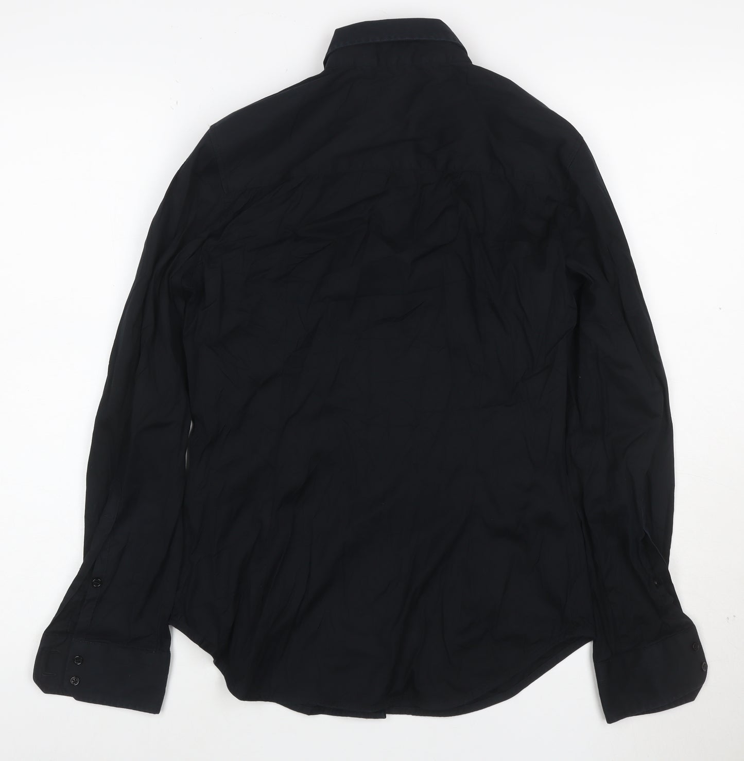 Zara Basic Women's Black Long Sleeve Button-Up Shirt M