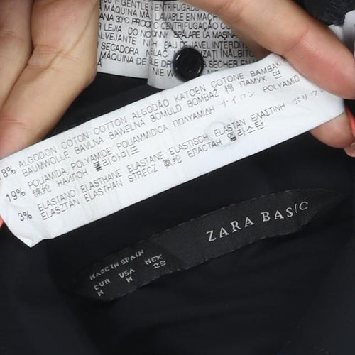 Zara Basic Women's Black Long Sleeve Button-Up Shirt M