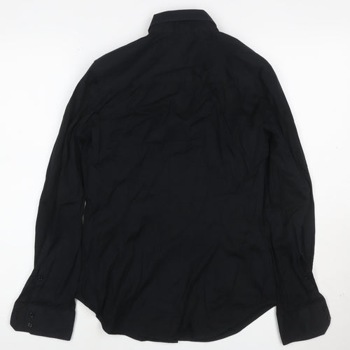 Zara Basic Women's Black Long Sleeve Button-Up Shirt M