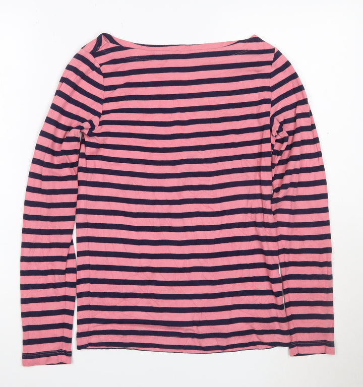 GAP Women’s Pink Striped Long Sleeve Petite Cotton T-Shirt S