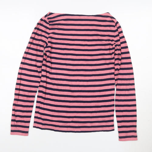 GAP Women’s Pink Striped Long Sleeve Petite Cotton T-Shirt S