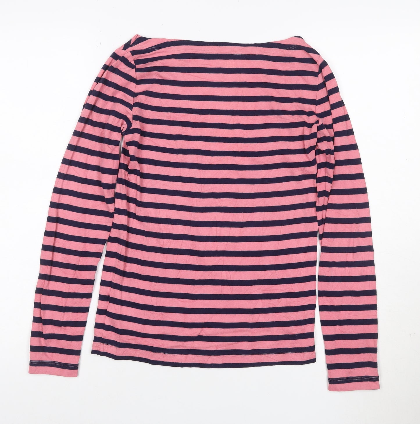 GAP Women’s Pink Striped Long Sleeve Petite Cotton T-Shirt S