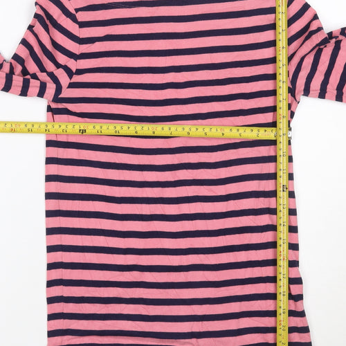 GAP Women’s Pink Striped Long Sleeve Petite Cotton T-Shirt S