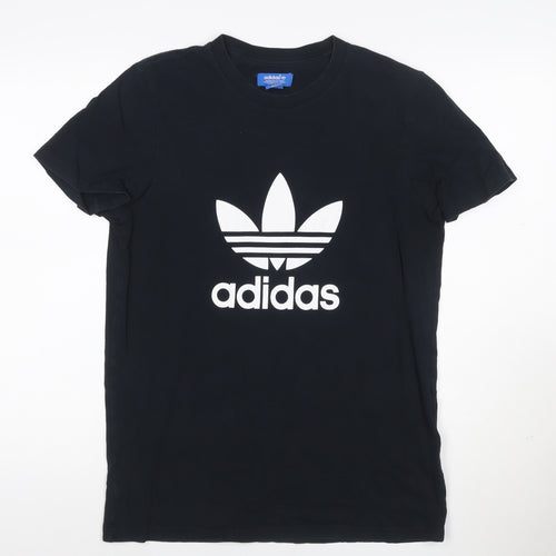 Adidas Mens Black Crew Neck Short Sleeve Cotton T-Shirt M