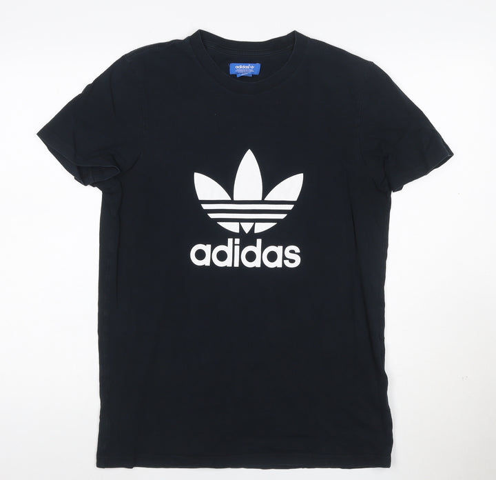 Adidas Mens Black Crew Neck Short Sleeve Cotton T-Shirt M
