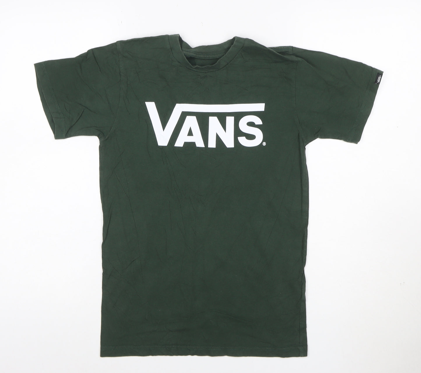 Vans Men's Green XS Graphic Logo Cotton Crew Neck T-Shirt