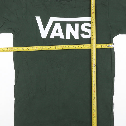Vans Men's Green XS Graphic Logo Cotton Crew Neck T-Shirt