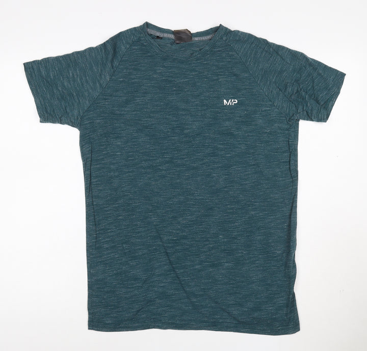 MyProtein Men's Blue Green Short Sleeve Athletic T-Shirt Size M