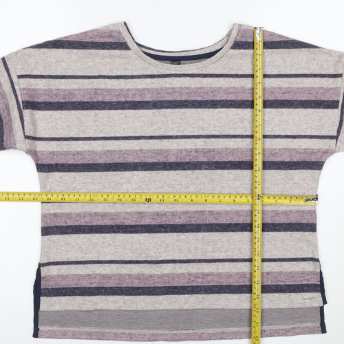 Boux Avenue Womens Multicoloured Striped Long Sleeve Jersey Top UK 12