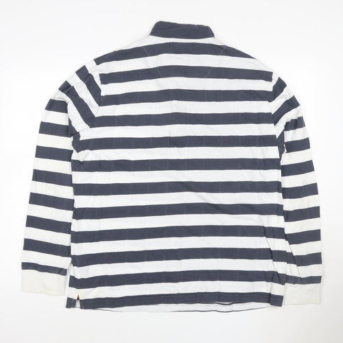 Marshall Artist Men's Blue White Striped 3XL 1/2 Zip Sweatshirt