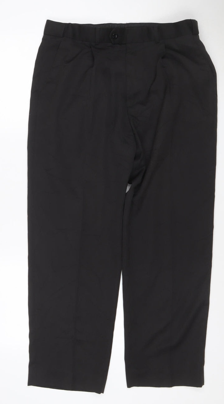 Debenhams Men's Black 34 Short Polyester Dress Pants Trousers