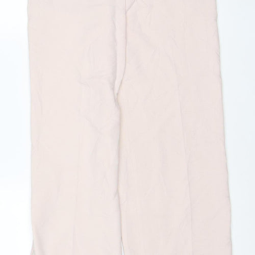 Zara Women's Beige XS Wide-Leg Trousers Polyester Viscose Blend
