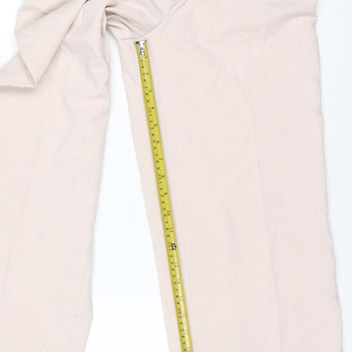 Zara Women's Beige XS Wide-Leg Trousers Polyester Viscose Blend