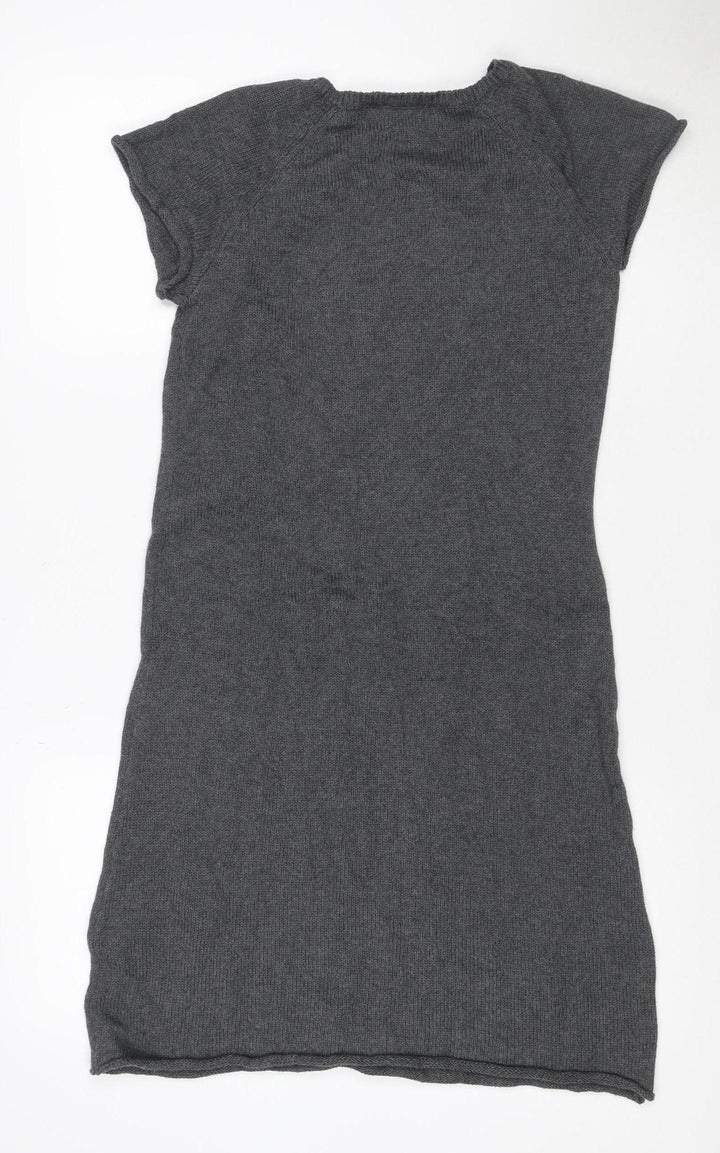 Hush Women Grey S/M Short Sleeve Knit Jumper Dress