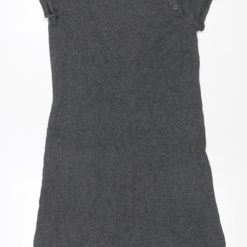 Hush Women Grey S/M Short Sleeve Knit Jumper Dress