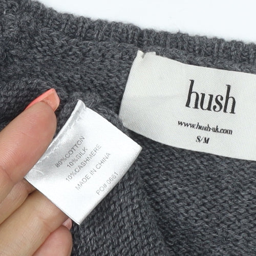 Hush Women Grey S/M Short Sleeve Knit Jumper Dress