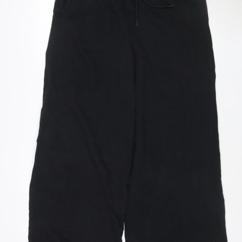 Marks and Spencer Women Black Size 16 Long Wide-Leg Walking Trousers