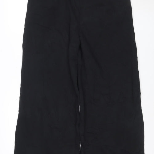 Marks and Spencer Women Black Size 16 Long Wide-Leg Walking Trousers