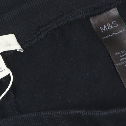 Marks and Spencer Women Black Size 16 Long Wide-Leg Walking Trousers