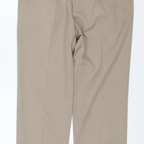 Debenhams Women Beige 24 Short Straight Leg Polyester Trousers