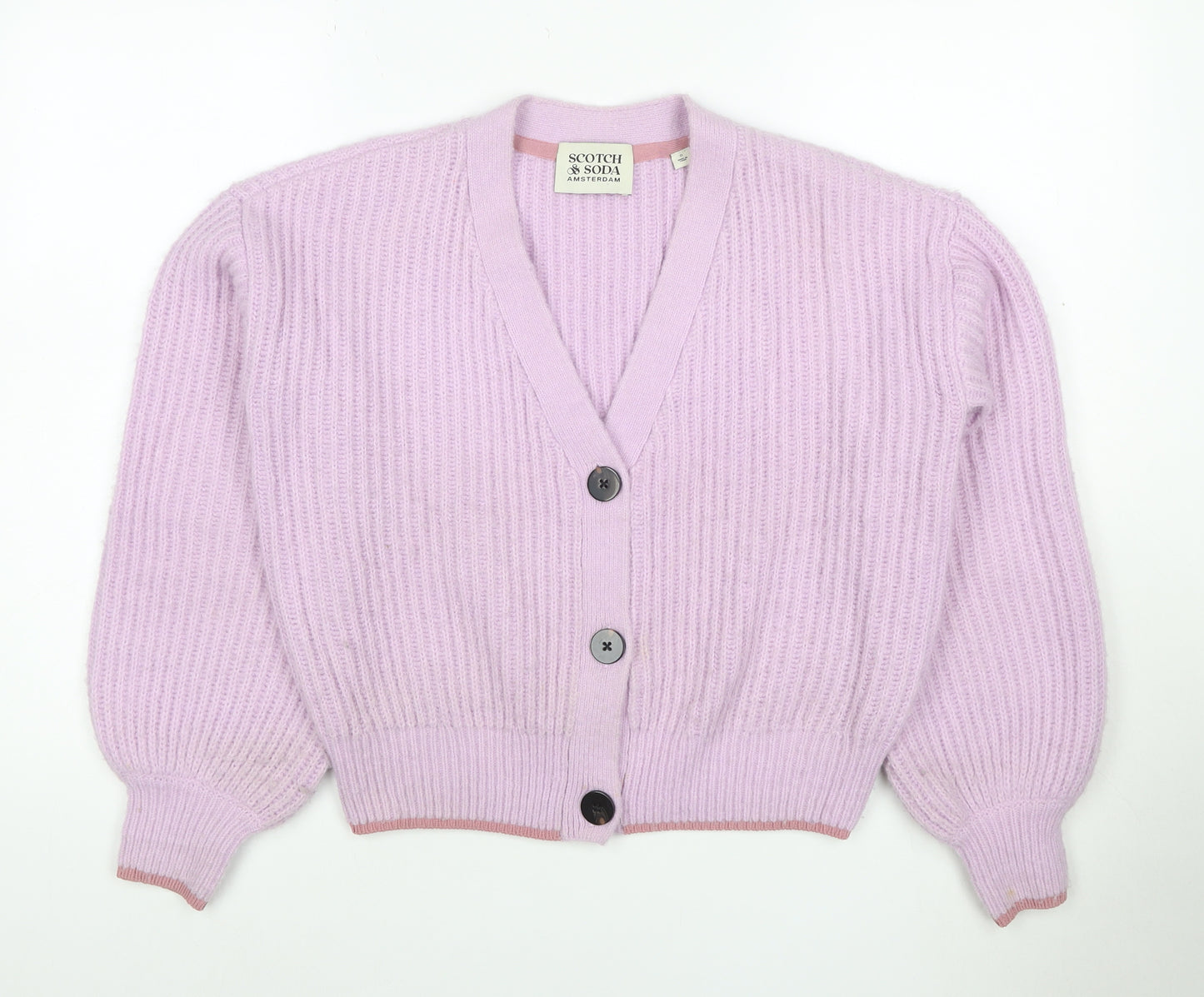 Scotch & Soda Women’s Lilac V-Neck Chunky Knit Cardigan Size S