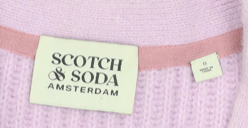 Scotch & Soda Women’s Lilac V-Neck Chunky Knit Cardigan Size S