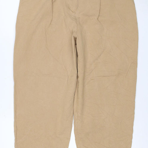 Marks and Spencer Women Beige Chino Trousers Size 14 Regular